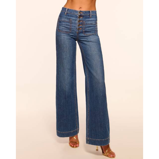 Cindy High-Rise Wide Leg Jean in Medium Wash - MEDIUM WASH - 32