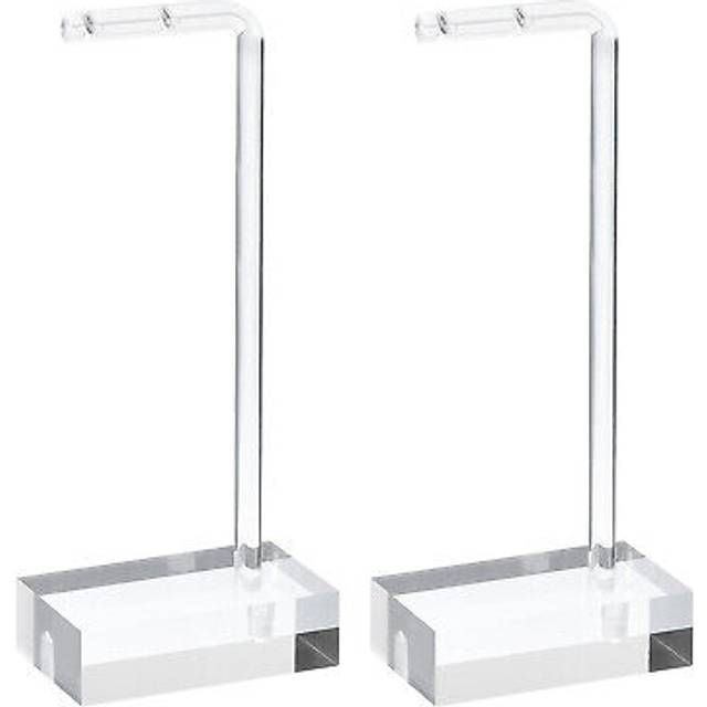 2pcs 5" height acrylic earring display l stand jewelry storage rack, clear