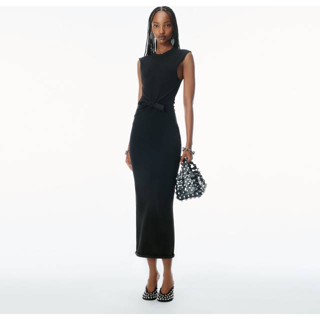 Muscle Tank Maxi Dress W/ Knot - Black (XS - S - M)