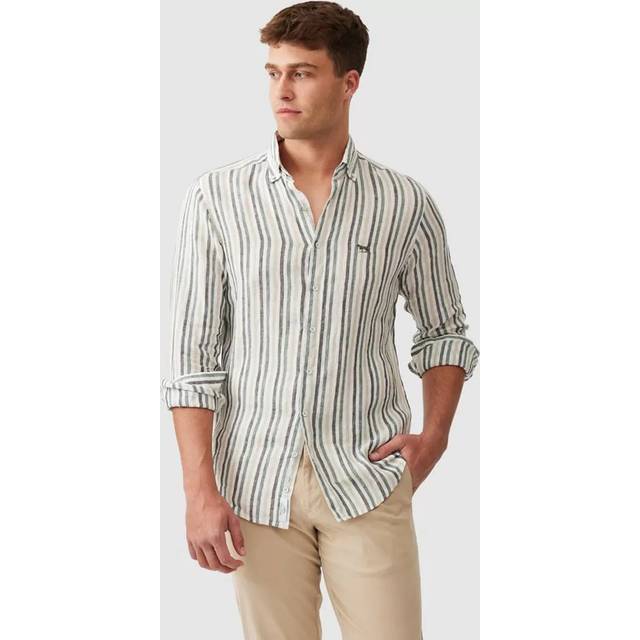 Rodd & Gunn Gimmerburn Stripe Linen Slim Fit Long Sleeve Shirt