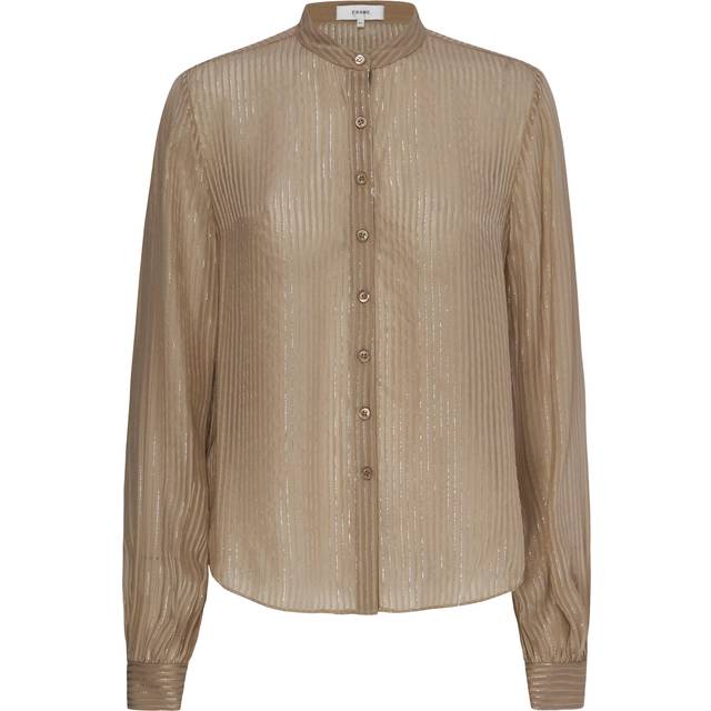 Stripe Button-Front Blouse - CHAMPAGNE MULTI - Small