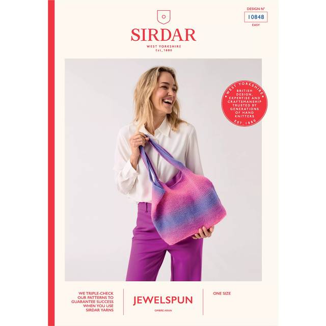 Sirdar Jewelspun Ombre Aran Totally Crochet Tote 10848 Crochet Pattern PDF