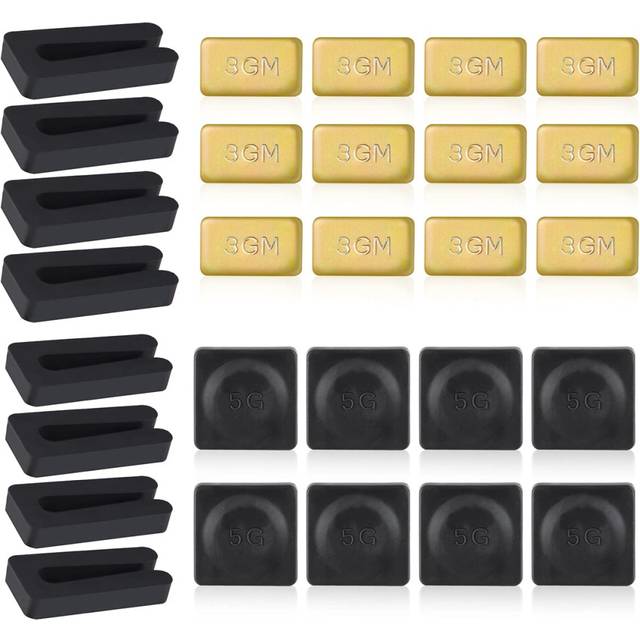 8 Sets Ceiling Fan Blade Balancing Kit Including Metal Self-Adhesive Gold 3G Weight, Black 5G Weight