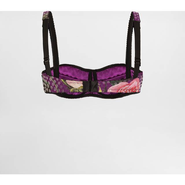 Dolce & Gabbana Sequin-embroidered Cady Balconette Bra With Rose Print - Woman Underwear Print 3b