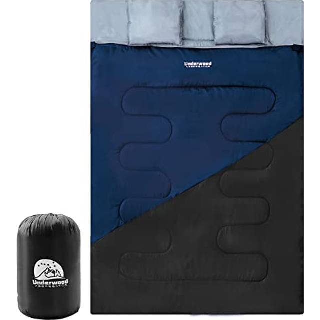 Double Sleeping Bag for Adults and Kids - Lightweight Sleeping Bag with 2 Pillows, 2 Man Large Sleeping bag for Camping, Waterproof 3 Season Sleeping