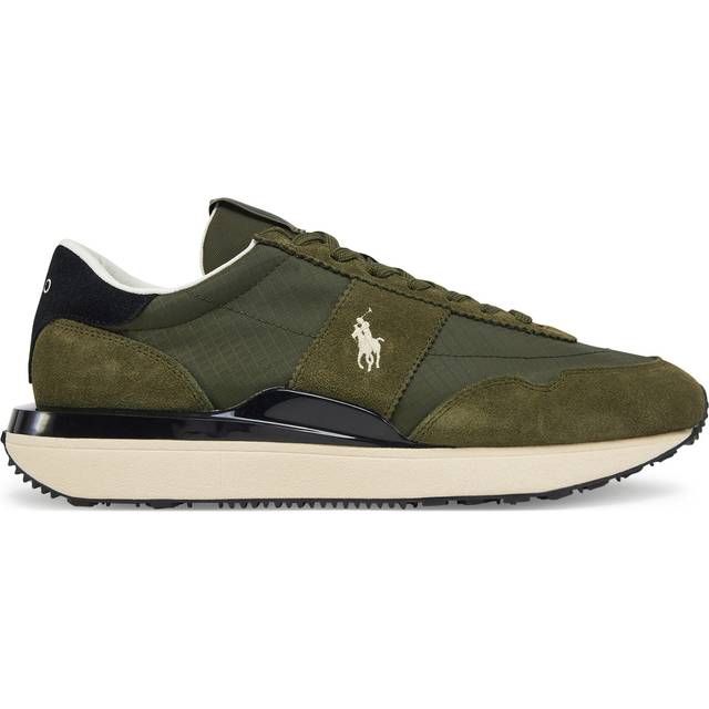 Polo Ralph Lauren Train 89 Nubuck Trainers - Dark Khaki, Dark Khaki, Size 9, Men