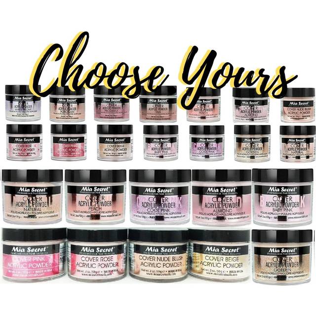 Mia secret -nail acrylic powder cover - combo - 1oz/2oz/4oz/8oz-choose yours