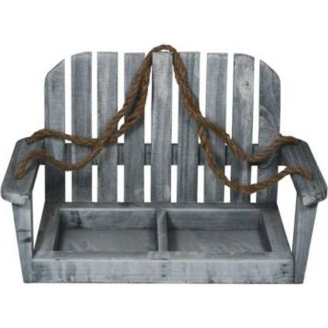 Roostvale Wooden Hanging Chair with Double Pot Storage - Gray Wash