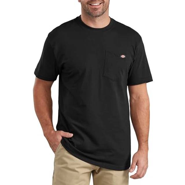 Dickies Kortärmad casual T-shirt med ficka för män, svart, L