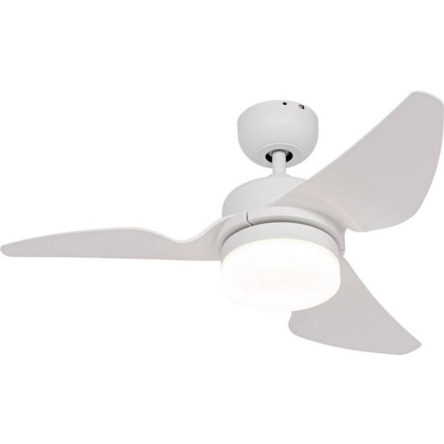 Qazqa - Ceiling Fan White 86.7cm incl. led Dimmable with Remote Control - Yuki
