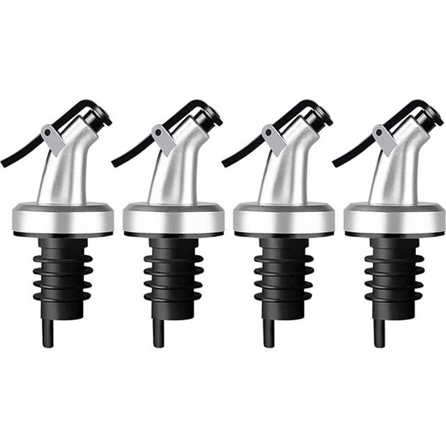 4 Pieces Oil Stopper Pourer,with Dust Cap,for Oil,Olive Oil,Vinegar