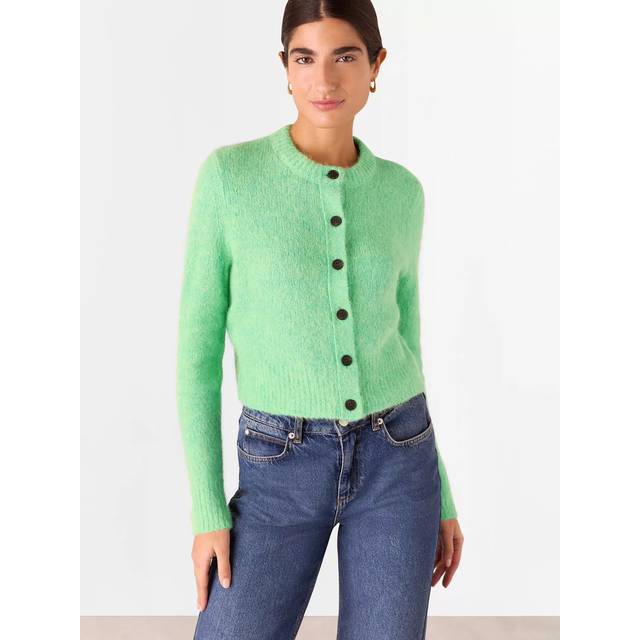 Whistles Chunky Knit Cardigan, Green