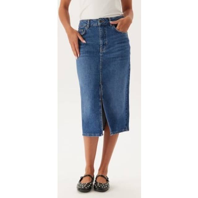 Object - Jeanskjol objEllen Midi MW Denim Skirt - Blå
