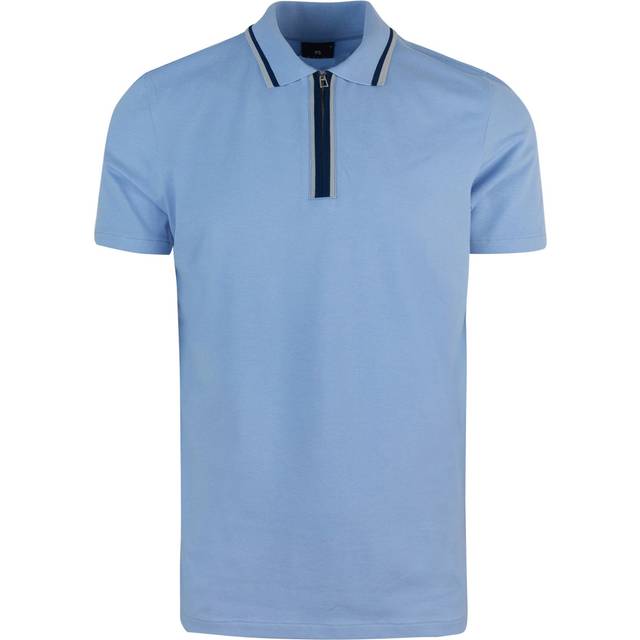 Paul Smith Mens Light Blue Regular Fit Half Zip Polo Shirt - X-Large