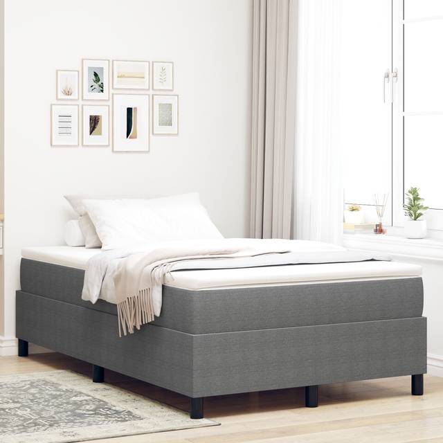 Box Spring seng Lysegrå 120x200 cm Corduroy Stof
