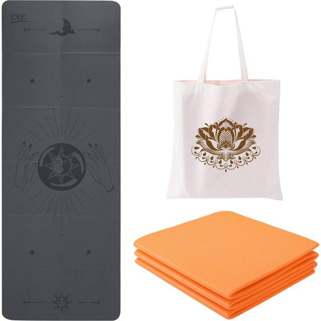 EKE Foldable PU+TPE Yoga Mat 5mm Thickness, Standard Size, Foldable, Lightweight and Portable, Ideal for Yoga, Pilates, Fitness, Sports, Training,