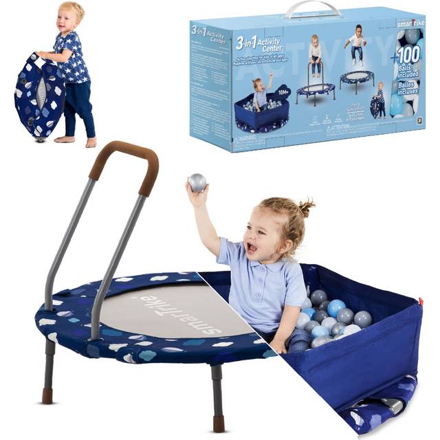 SmarTrike 3in1 Ball Pit for Baby with Trampoline for Toddlers 1-5 Years - - Toddler Trampoline Baby Ball Pit with Balls Included