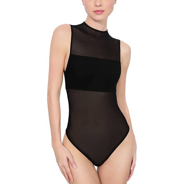 Alice and Olivia Bandeau Trim Mesh Bodysuit