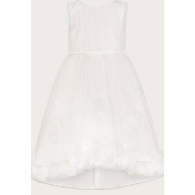 Monsoon Kids' Josie Rosette Dress, Ivory