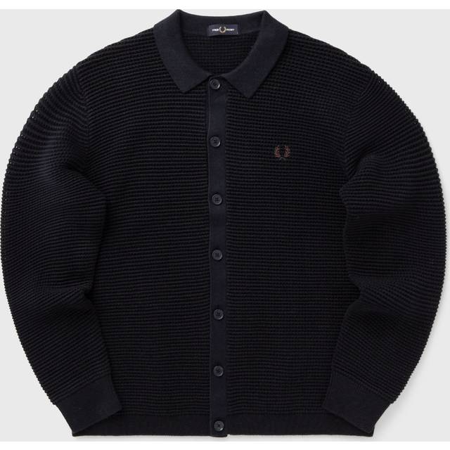 Fred Perry Pointelle Cardigan - Blue