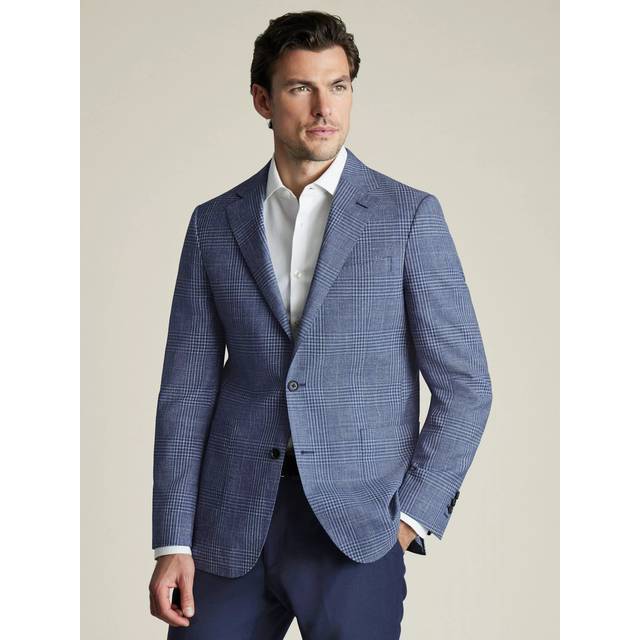 Charles Tyrwhitt Slim Fit Check Wool Linen Silk Blend Blazer