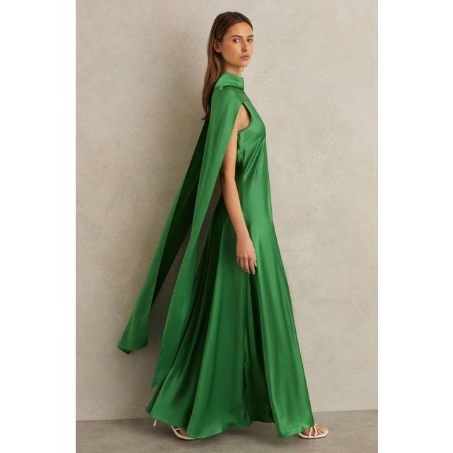 Reiss Petite Fae Cape Back Maxi Dress, Green