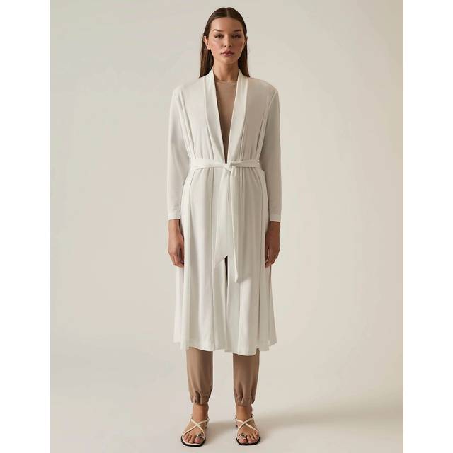 James Lakeland White Long Wrap Jersey Cardigan - 8