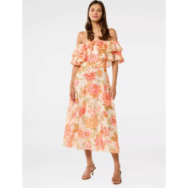 Jemima Ruffle Off-The-Shoulder Dress - Paxton Floral - Celebrating modern femininity, Australian label Forever New is all about alluring prints and flattering silhouettes. Bringing an air of luxury to the everyday, Forever New's striking attention to detail- from delicate lace to intricate stitching- lifts each piece giving it covetable status. Whether it's a wedding guest outfit or a sharp suit you're looking for, Forever New's latest collection has something for every occasion.