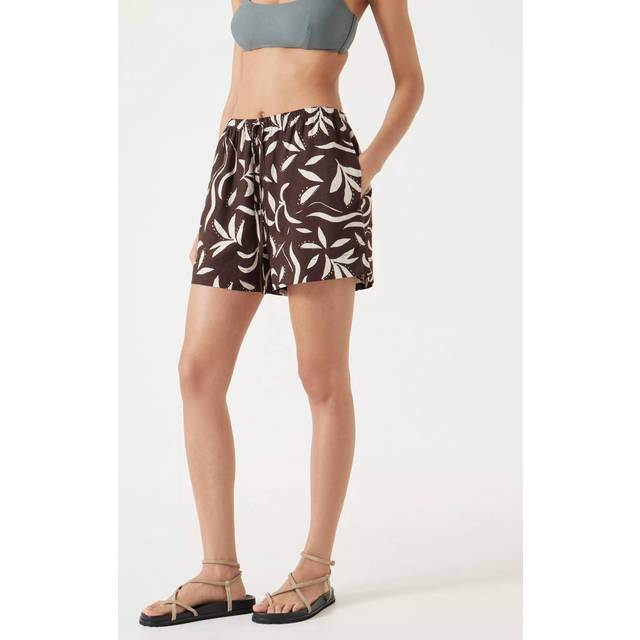 HUSH Linen Blend Printed Shorts