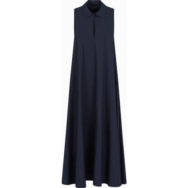 Emporio Armani Women's Cotton Long Dress in Blue | Size 46 | EW000768AF10010UB115 (46)