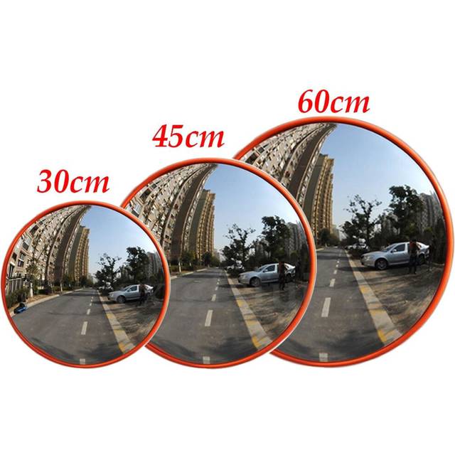 (60CM) Round Convex Security Mirror Wide Angle View Unbreakable Mirror with Bracket Multi Use for Indoor & Outdoor