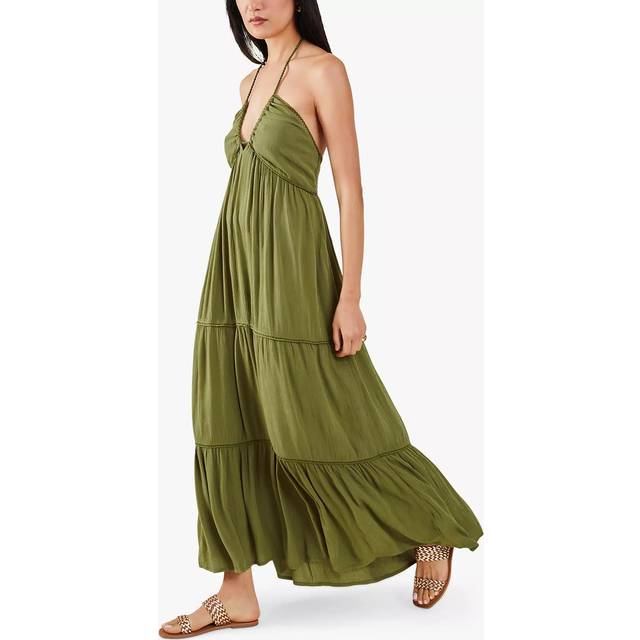 Accessorize Halter Maxi Dress - Khaki