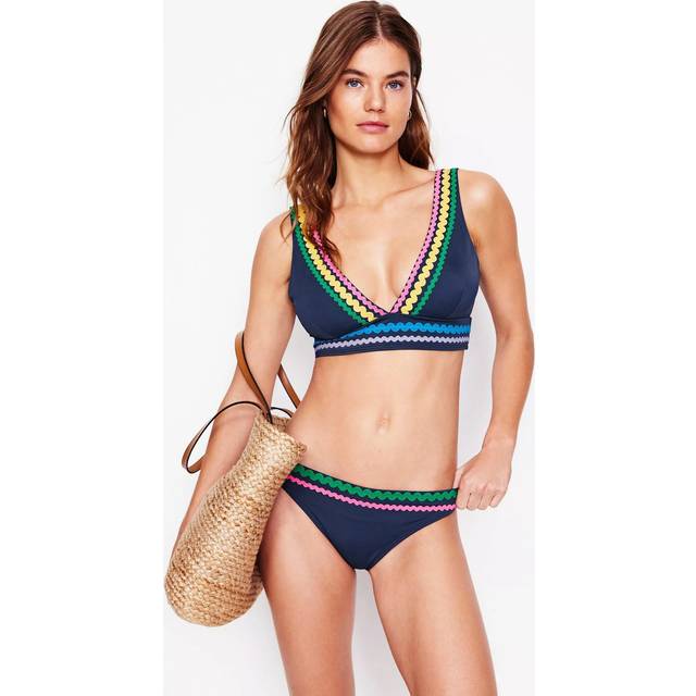 Boden Porto Ric Rac Bikini Bottoms, Navy