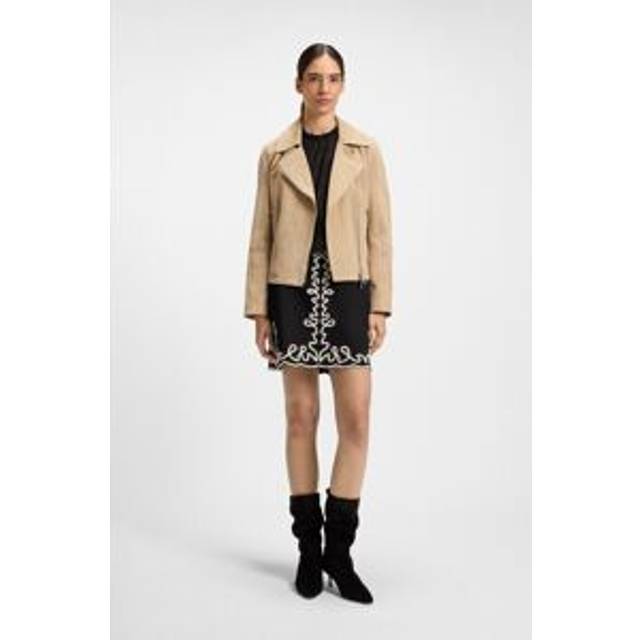 BOSS Vale Embroidered Mini Skirt, Black