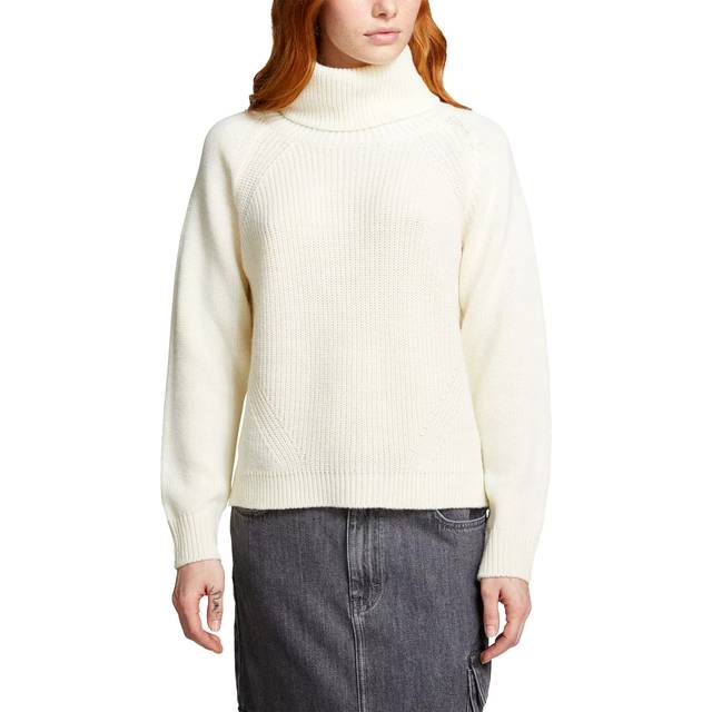 SISLEY High Neck Side Slit Jumper, Cream