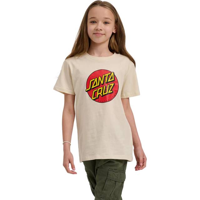 Santa Cruz Kids' Classic Logo Dot T-Shirt, Chalk