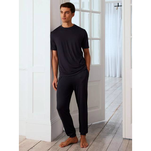 Chelsea Peers Crew Neck T-Shirt & Bottoms Pyjama Set, Navy