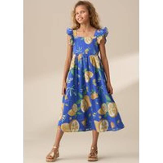 Angel & Rocket Kids' Oranges & Lemons Maxi Dress, Multi