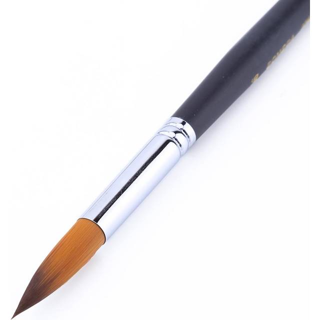 9 PCS Pointed Tip Nylon Long Wooden Handle Paint Brushes Set for Oil Acrylic and Watercolor
