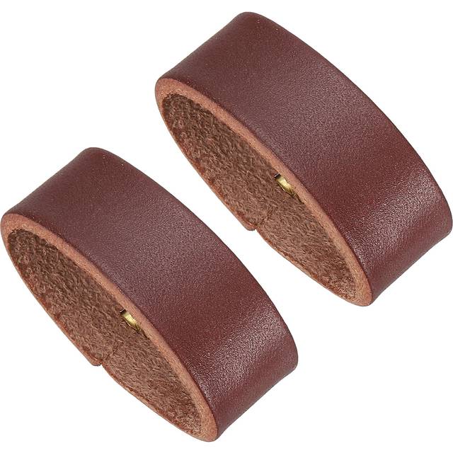 2 Pcs Leather Loop Keeper Belt Keeper For 1.5/1.6 Wide Belts Reddish Brown