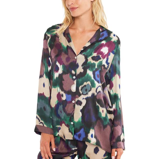 Maison Lejaby Paradise Floral Pyjama Shirt, Berry Garden