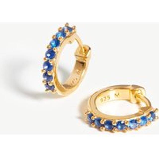 Classic Stone Huggies | 18ct Gold Vermeil/Blue Zirconia
