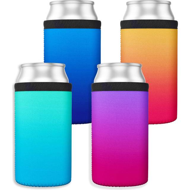 TahoeBay Ombre Cooler Sleeves for Cans and Bottles - Memory Foam (4-Pack) (16oz Can)