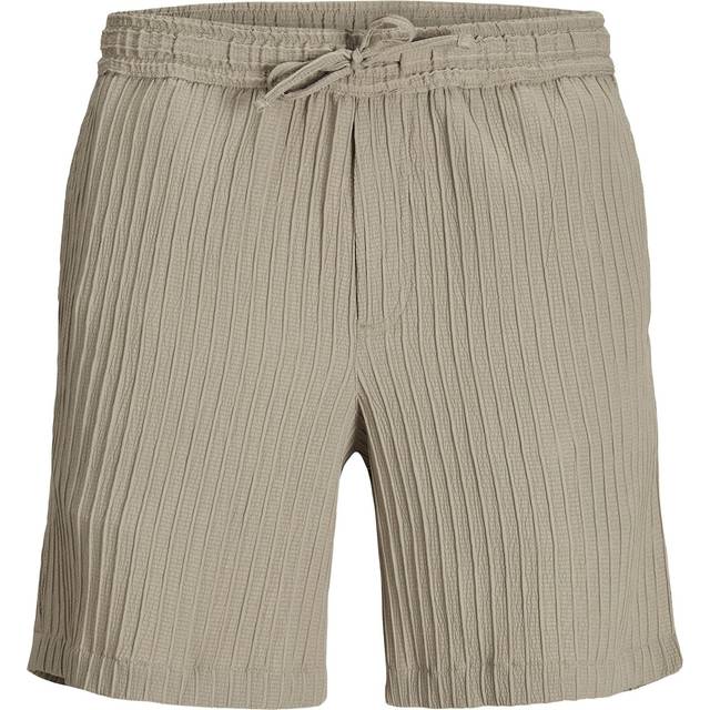 Jack & Jones Men's Stone Ribbed Texture Drawstring Shorts New Look - S