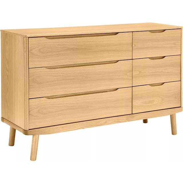 John Lewis Bow 6 Drawer Chest, Natural