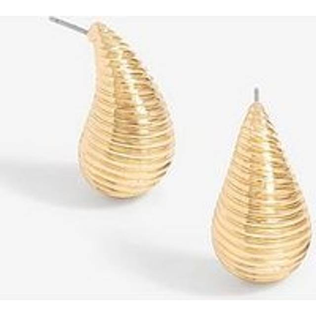 MOOD Mood Gold Ridged Dome Hoop Earrings