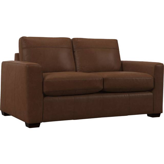 John Lewis Oliver II Small 2 Seater Leather Sofa, Dark Leg