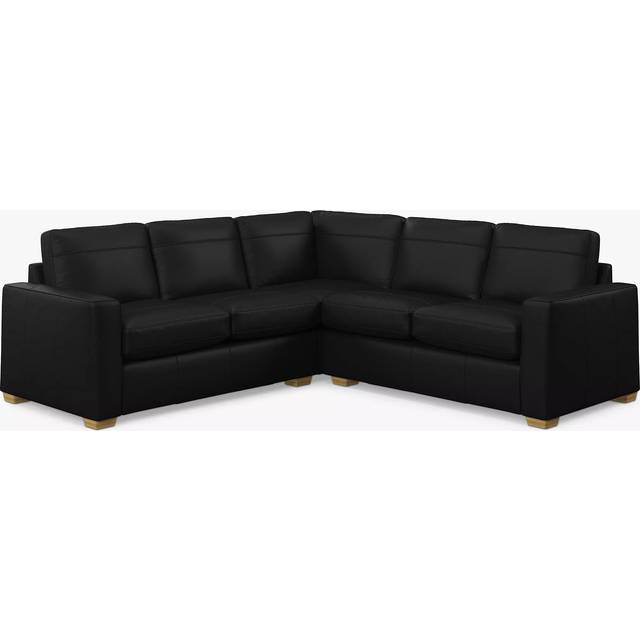 John Lewis Oliver II 5 Seater Leather Corner Sofa, Light Leg