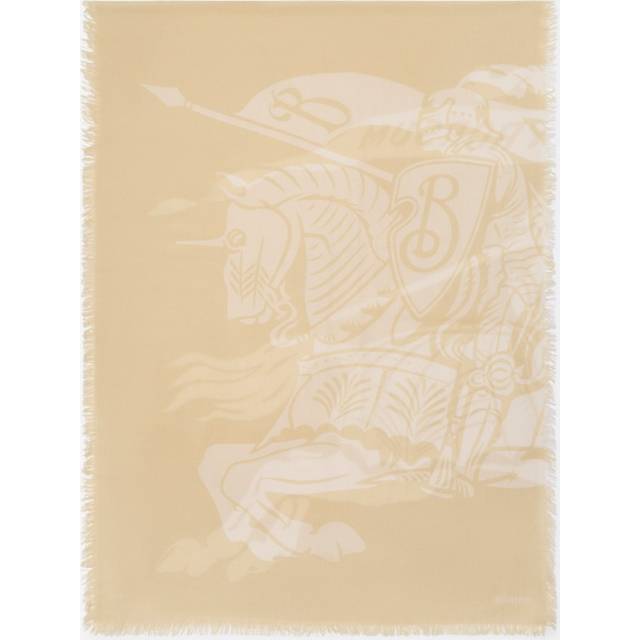 Burberry Wide EKD Wool Scarf - Sand - One Size