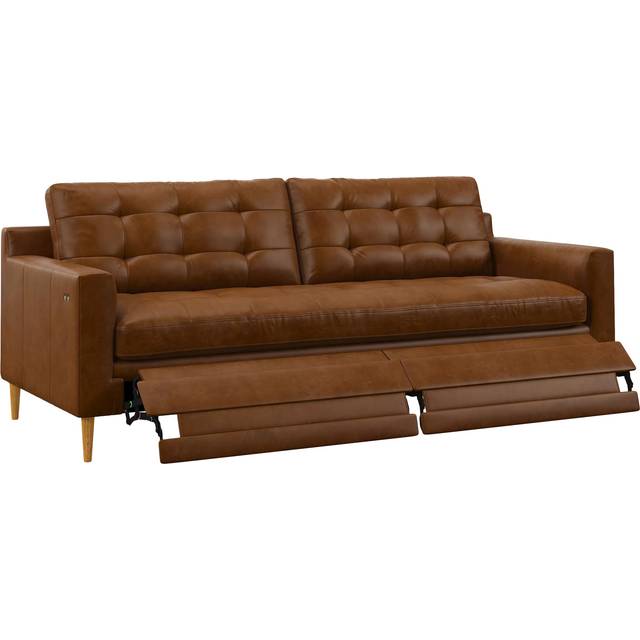 John Lewis Draper II Motion Large 3 Seater Leather Sofa, Light Leg
